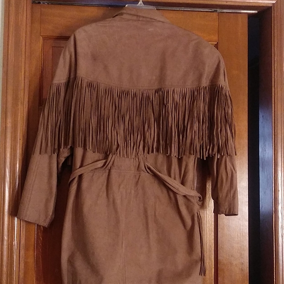 Leather Fringe jacket coat - Picture 2 of 3